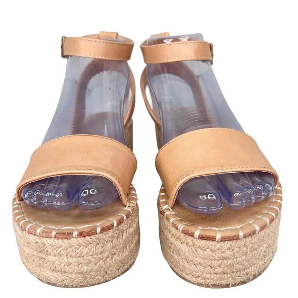 Catherine Malandrino Semiy Platform Sandals 6 Beige Ankle Strap